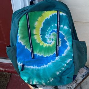 Landsend Kids Tie Dye Backpack Blue/Green